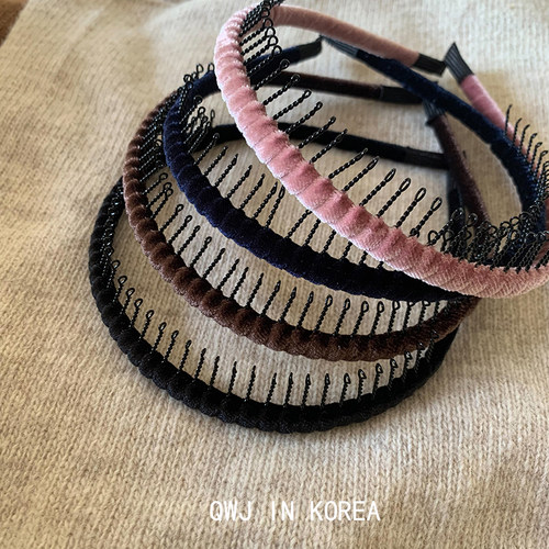 韩国复古针梳发箍日韩丝绒头箍