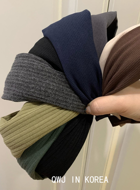 韩国进口易梦玲同款灰色针织宽发箍细腻柔软法式头箍发带式发卡