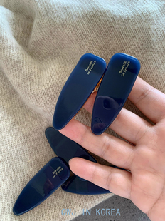 深邃蓝色 韩国进口France金标宽三角形边夹法式刘海夹发夹鸭嘴夹