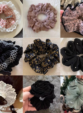 都是jue版现货 韩国设计师肠圈蔷薇家进口大号发圈博主同款头花