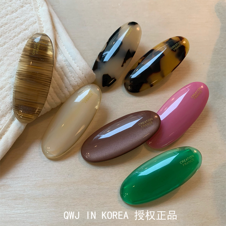 韩国进口金标fever同款椭圆边夹