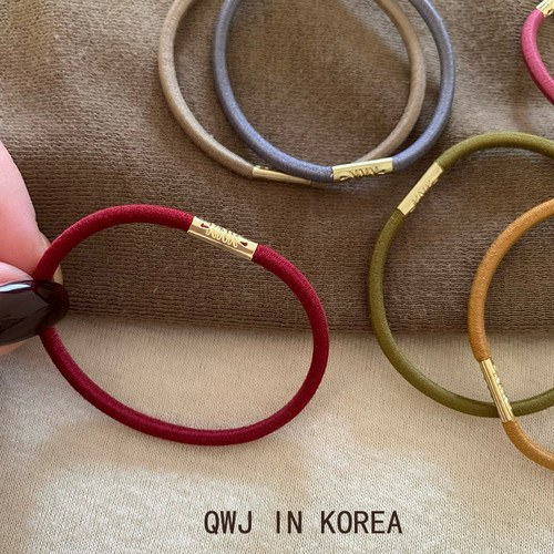 韩国进口kk金属扣皮筋细打底发绳