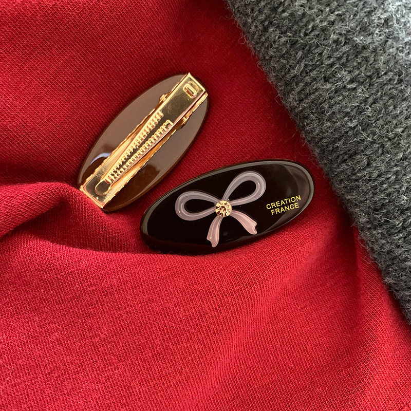 闪钻蝴蝶结韩国进口France金标椭圆形边夹法式高级醋酸发夹刘海夹,饰品/流行首饰/时尚饰品新,发饰,淘宝优惠券,粉丝福利购,淘宝优惠卷