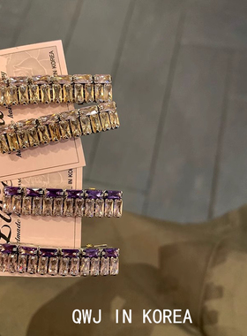 超美紫色水晶 韩国进口LUCE正品小巧水钻刘海夹发夹闪钻小边夹