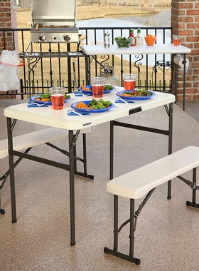 lifetime野餐桌防雨防水户外折叠桌椅露营野营车载折叠桌椅