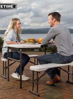 lifetime野餐桌防雨防水户外折叠桌椅露营野营车载折叠桌椅