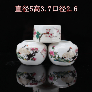 靛颏绣眼鸟杯玉鸟黄鸟柳莺鸟食罐杯子瓷碗雪景鸟三件套鸟笼配件