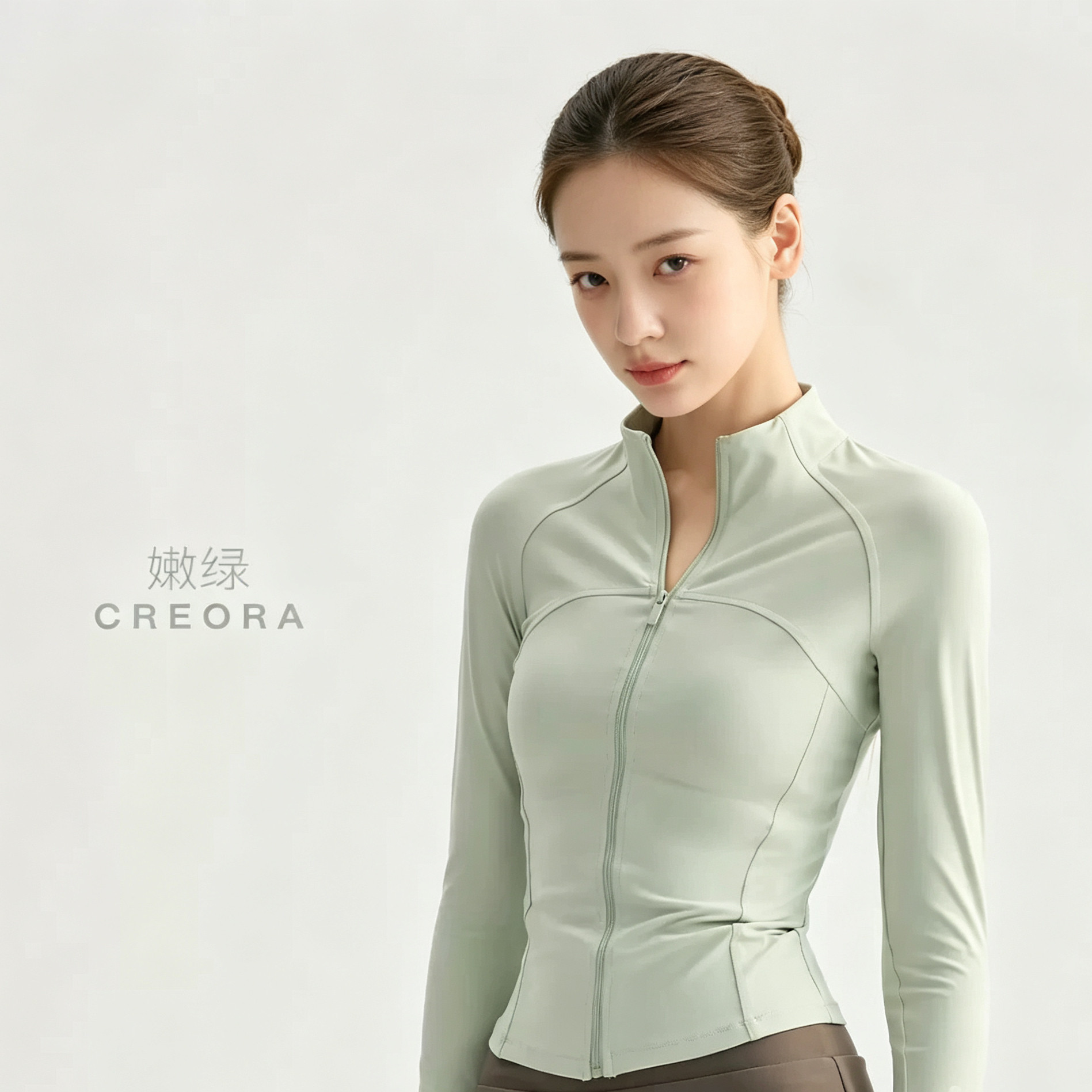 春秋立领舞蹈练功服修身紧身瑜伽服上衣外套收腰现代舞普拉提套指图片