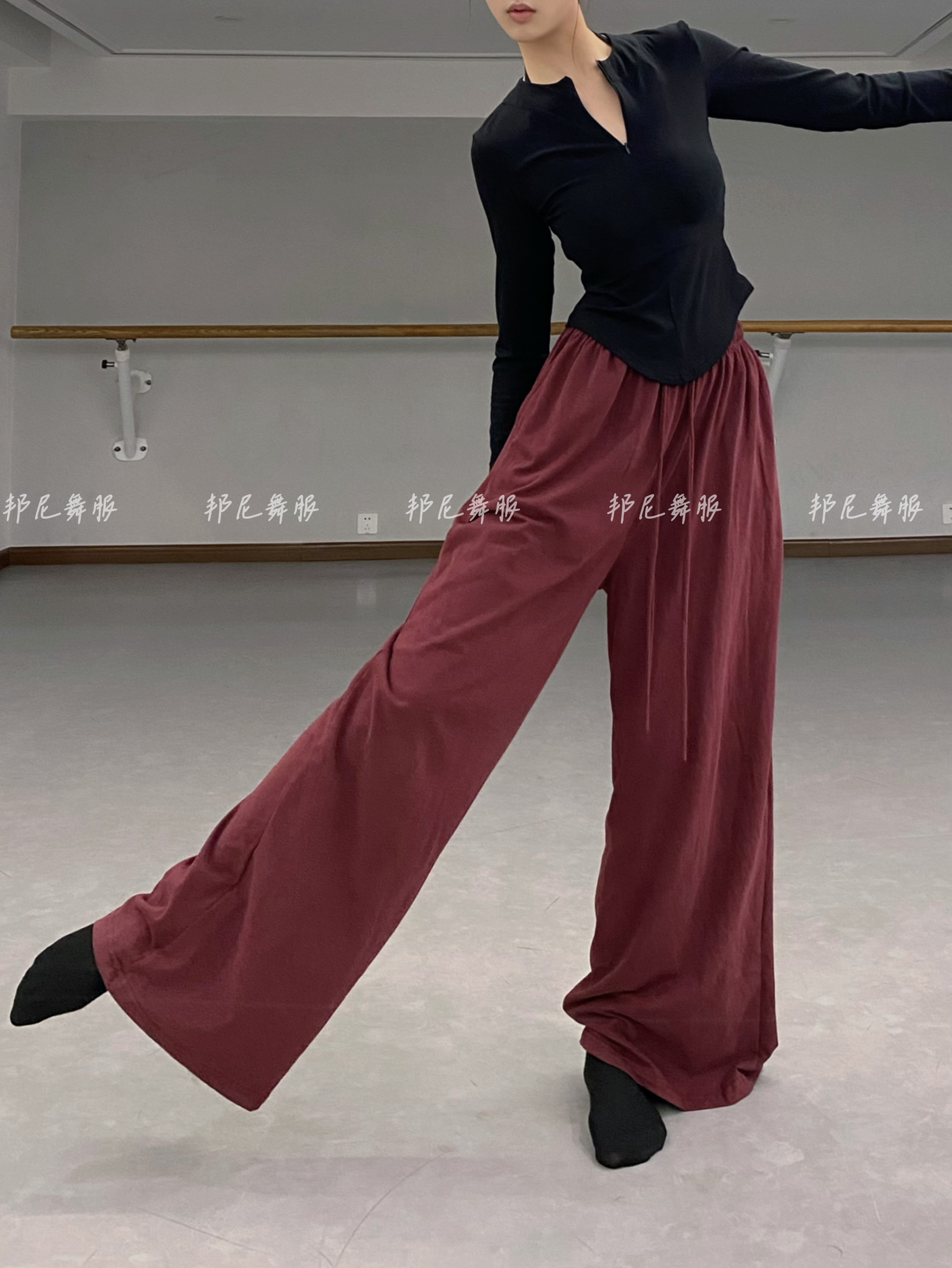舞蹈练功裤棉男女同款现代舞古典舞中国舞形体阔腿裤直筒大腿裤