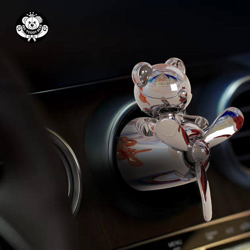 哈基米泰迪熊飞机汽车摆件装饰车载香水香薰香氛小饰品出风口车用