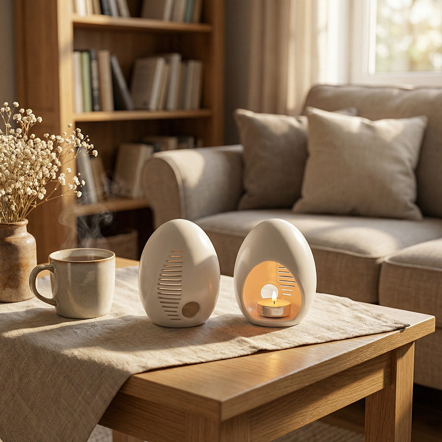 新品鸡蛋形状烛台蜡烛灯蛋形烛台陶瓷蜡烛托陶瓷香薰灯简约经典