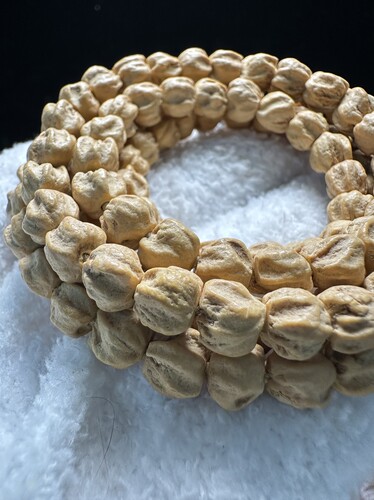 热振百香籽孤品粉油皮龙脊深坑直切玉化皮一透就红文玩长串新手净