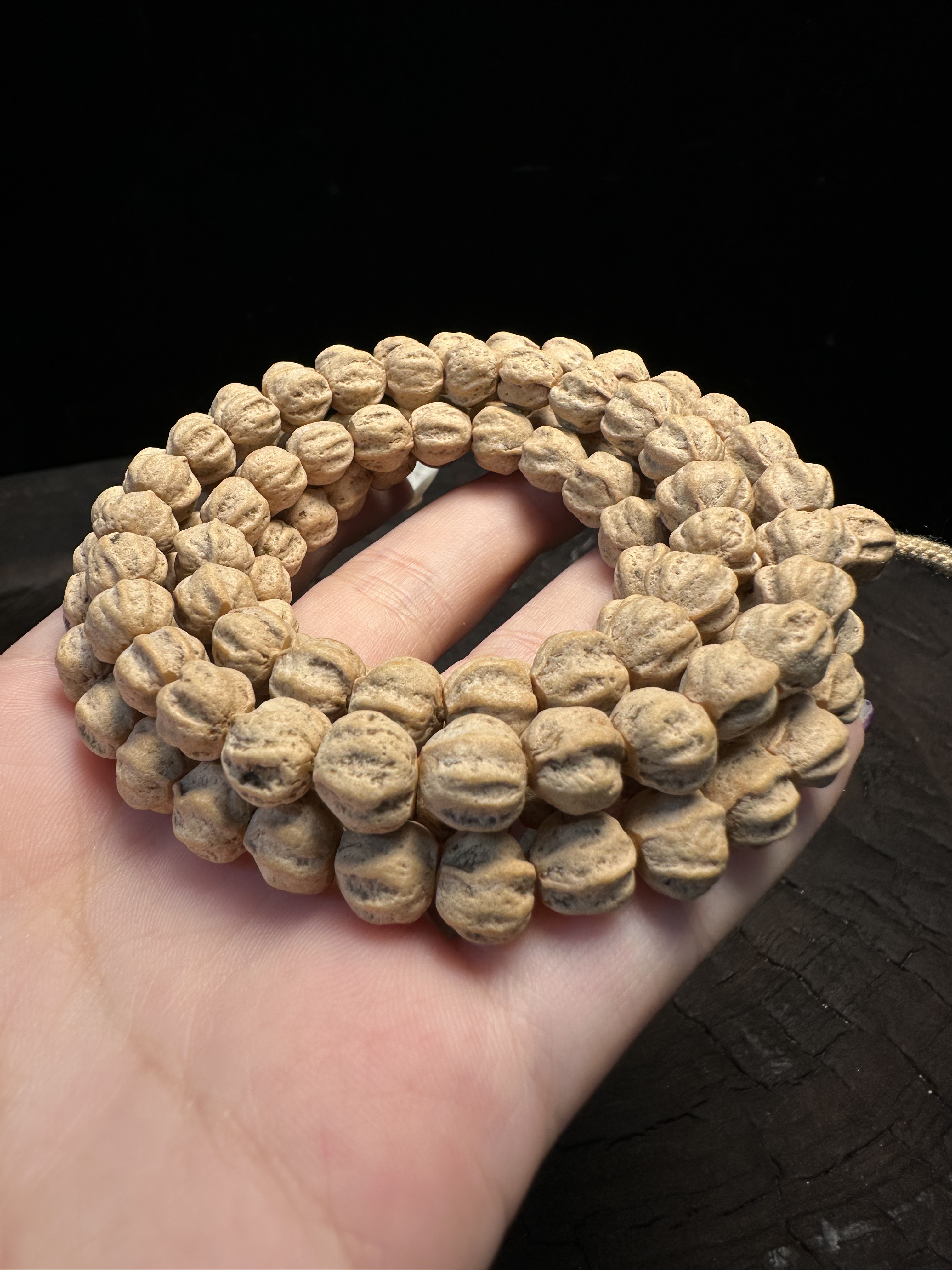 热振百香籽微切莲花多棱龙脊款粉皮巨压手高油108长串新手入门