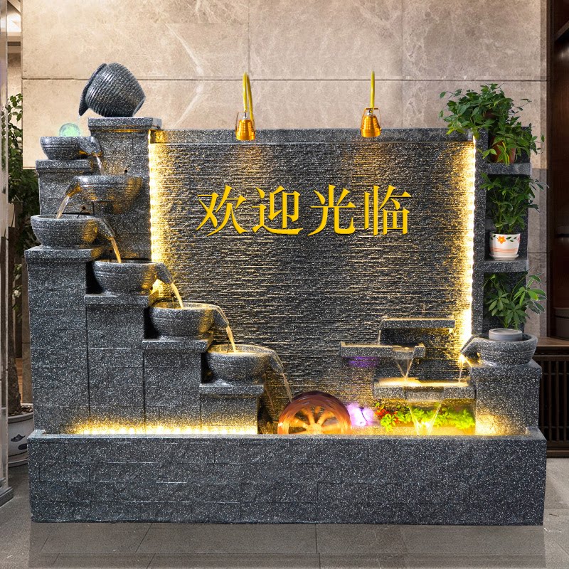 물 커튼 월 흐르는 물 스크린 회사 창의적인 이미지 벽 조경 장식품 물고기 연못 순환 물 ROCKERY 흐르는 물 분수