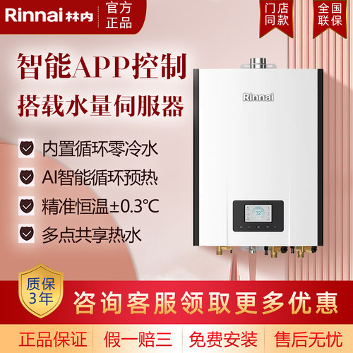 林内燃气热水器零冷水强排20L