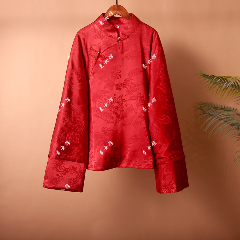 25463款素女馆新中式外衣秋冬立领汉服长袖斜襟上衣,女装/女士精品,汉服上装,淘宝优惠券,粉丝福利购,淘宝优惠卷