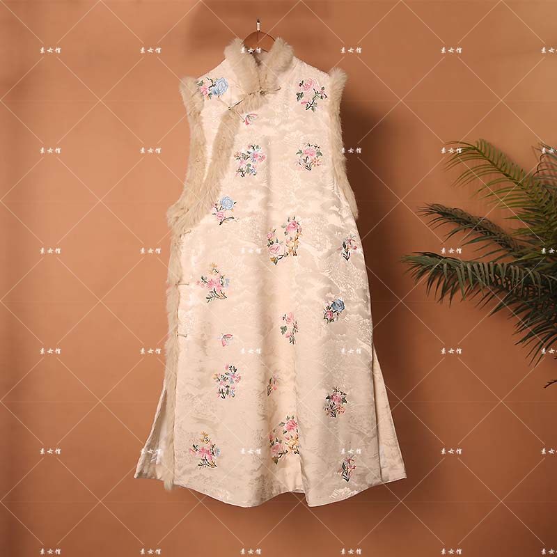 25408新款前后满绣立领斜襟长袍马甲汉服,女装/女士精品,汉服上装,淘宝优惠券,粉丝福利购,淘宝优惠卷