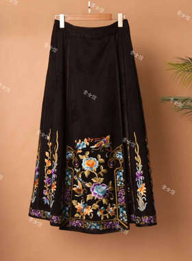 24255素女馆新款刺绣蝶恋花马面裙