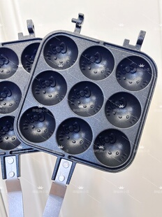 凯蒂猫hello kitty章鱼烧锅章鱼小丸子松饼锅小圆子早餐机烘焙磨