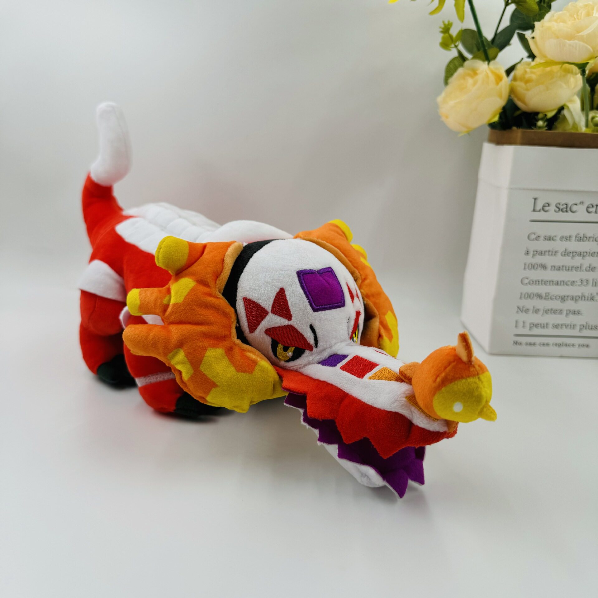 跨境新款19cm大号骨纹巨声鳄呆火鳄进化形态毛绒公仔带吊牌