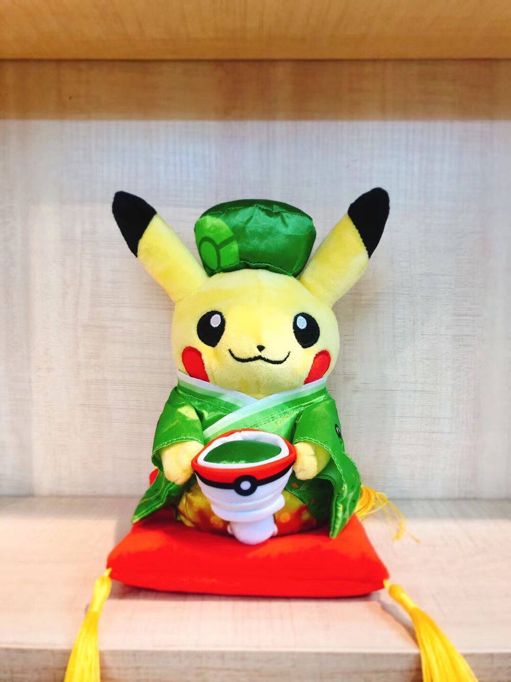 绿色和服皮卡丘外套变装cosplay 宝可梦毛绒公仔玩偶玩具手办娃娃
