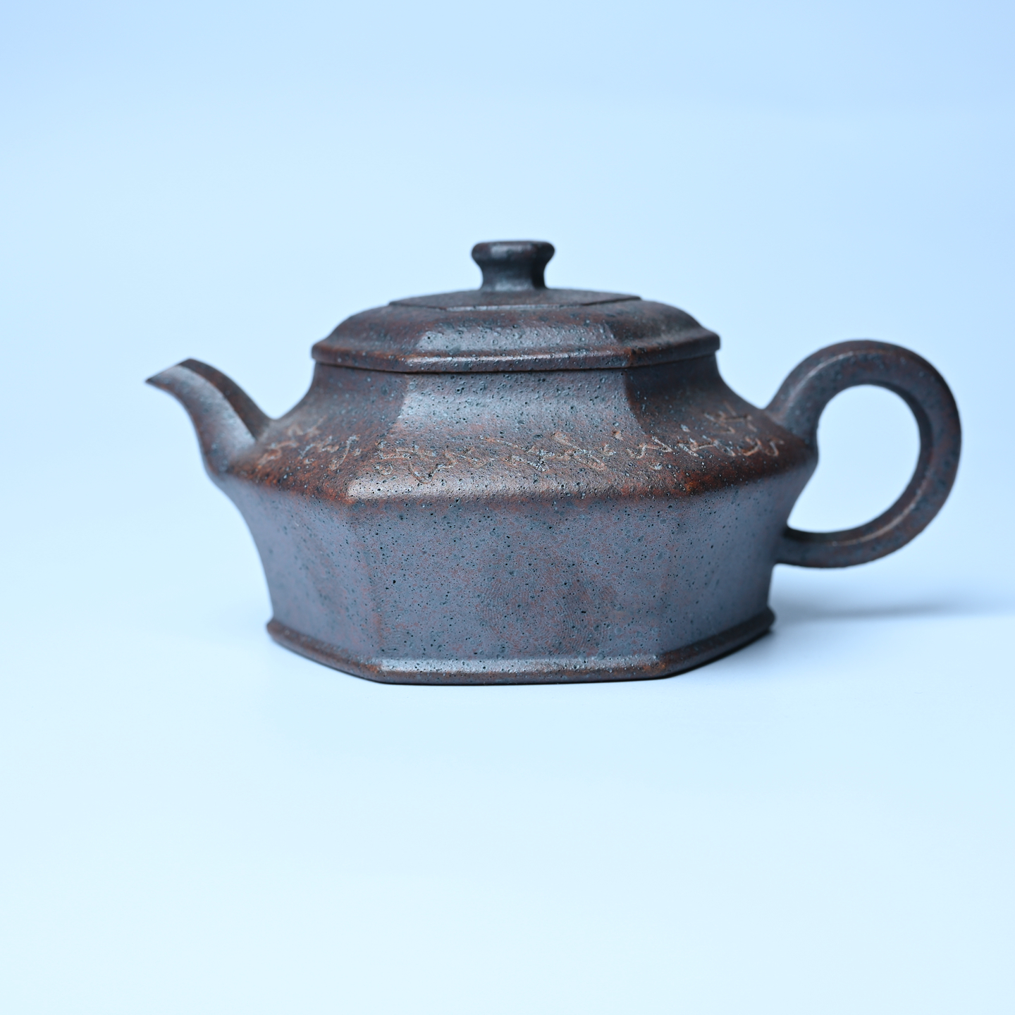 美壶网手工手制柴烧紫砂壶六方虚扁壶 茶壶 茶具 单壶 155cc