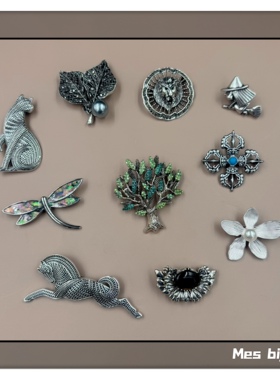 银色复古风时尚简约气质花瓣珍珠动物蜻蜓优雅防走光男女胸针别针