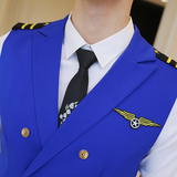 Y8758-Q型男双排扣空少服马甲外套夜店KTV酒吧马甲工装白色P50，男装背心/马甲，星座717A