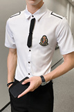 LT137*2023学院风DK制服JK短袖衬衫领带男短袖衬衣休闲衬衫P45，男装衬衫，星座717A
