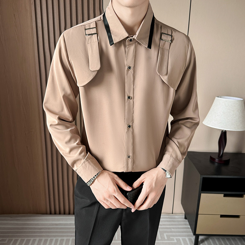 LT149*男秋季衬衫长袖夜店酒吧工作服餐厅营业员服务员工作服P55,男装衬衫,星座717A