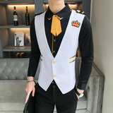 LP780-纯色小皇冠刺绣男士休闲马甲夜店酒吧发型师马甲工作服P45，男装背心/马甲，星座717A