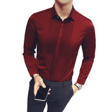 YC036-经典时尚宫廷风正装衬衫外套伴郎新郎衬衣大码休闲衬衣P50，男装衬衫，星座717A