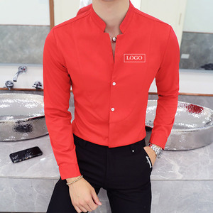 YC082-男潮可定制LOGO店名长袖衬衫夜店酒吧KTV少爷衬衣工作服P40图片