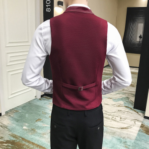 LP796*新款绅士翻领短马甲男休闲单排扣马甲服务生马甲 P50图片