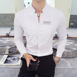 YC082-男潮可定制LOGO店名长袖衬衫夜店酒吧KTV少爷衬衣工作服P45，男装衬衫，星座717A