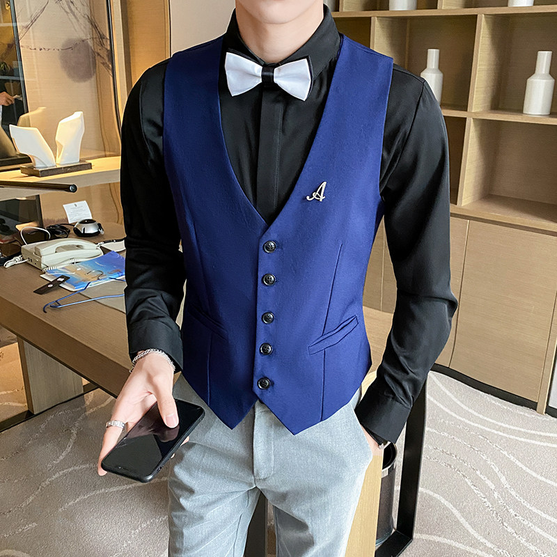 8751*马甲男潮收腰夜店酒吧ktv工作服休闲背心P50,男装背心/马甲,星座717A