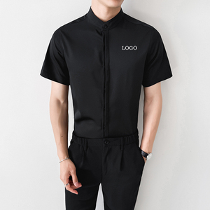 LT139*男立领服务生短袖衬衫酒吧职场衬衣P38