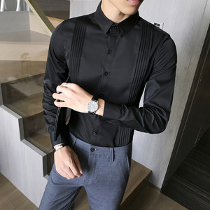 LT124-社会小伙长袖衬衫夜店酒吧KTV工作服大码小青年衬衫P45图片