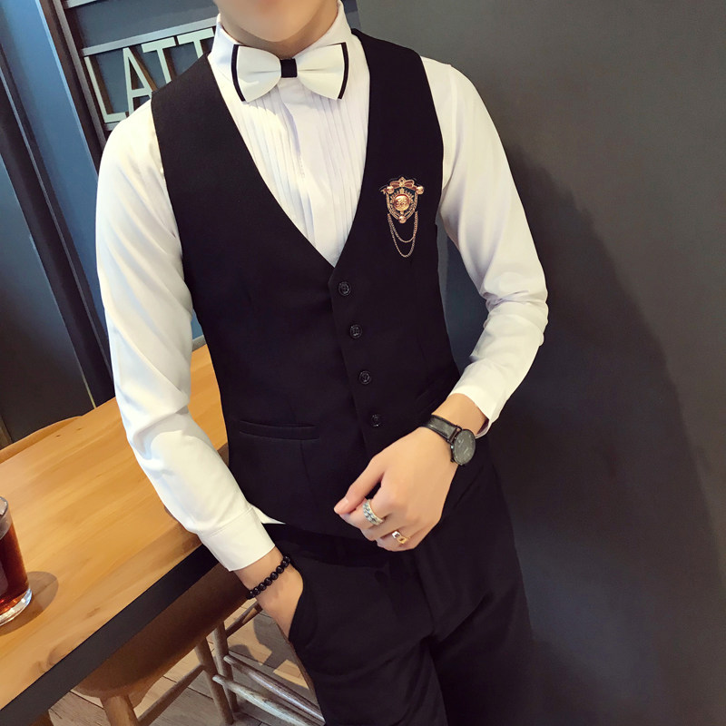 S8744-学院风单排扣夜店酒吧型男修身马甲外套P50,男装背心/马甲,星座717A