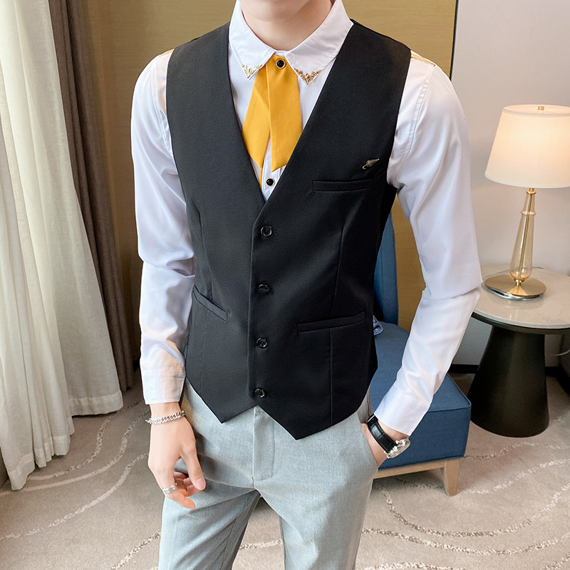 8749*马甲男修身青年休闲正装上班工作职业结婚新郎礼服P50,男装背心/马甲,星座717A