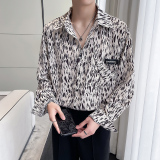 QS056*帅气男宽松版夜店发型师潮流长袖衬衫INS小众仙气衬衣，男装衬衫，星座717A