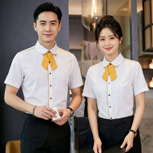 GZ136*领带装饰餐厅娱乐场所咖啡厅KTV夜店短袖衬衣工作服P45图片