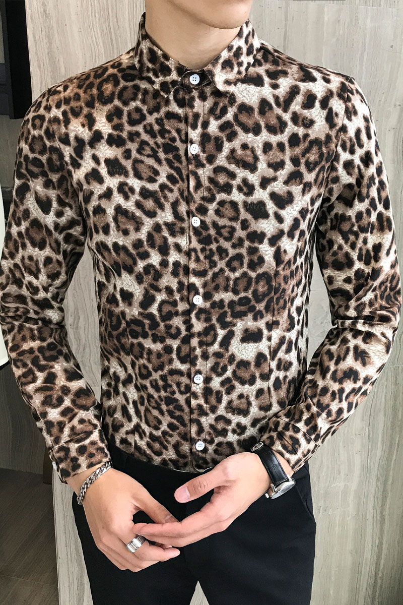 LT100-男韩版骚气夜店风长袖衬衫青年发型师长袖衬衣P45,男装衬衫,星座717A