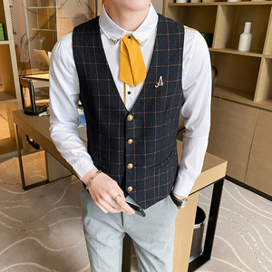 8752*男士修身潮男个性西装马甲夜店韩版发型师坎肩小马夹P50图片