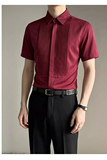QS143*酒红风琴皱法式选修休闲衬衫伴郎合唱演出服P45，男装衬衫，星座717A