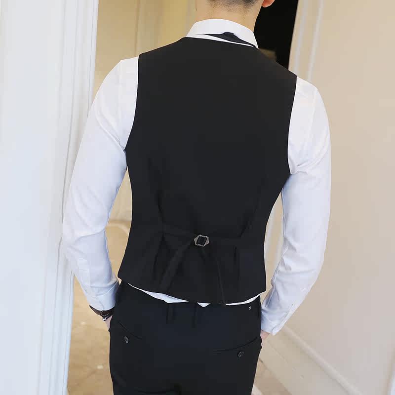 Y8755-V纯色可拆卸胸针单排扣男修身马甲外套休闲马甲男P50,男装背心/马甲,星座717A