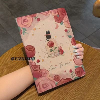 玫瑰星球适用ipadAIR67苹果9代保护套2025新款11代A16A2197卡通壳苹果10.2寸9.7英寸Air1/2/3/4/5代