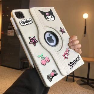 MINI7煤球公仔A2270苹果Air3 A1822保护套A2197第八代新款 AIR5寸ipad9.7寸A1893MINI45 旋转360适用ipad5