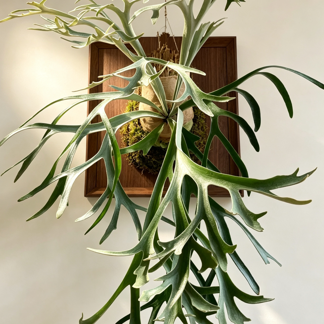 鹿角蕨板植挂板二岐鹿角蕨挂墙绿植苔藓蕨类植物盆栽水培垂吊壁挂