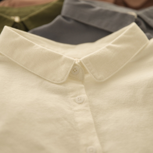 奏月 女内搭纯色宽松休闲通勤学生衬衣 秋冬磨毛棉打底叠穿衬衫